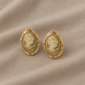 Celestial Cameo Stud Earrings