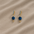 Blue Crystal Hoop Earrings