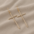 Crystal Cross Dangle Earrings