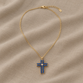 Sapphire Cross Pendant Necklace