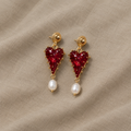 Couture Pearl Heart Earrings