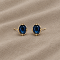 Oval Sapphire Stud Earrings