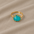 Turquoise Oval Solitaire Ring