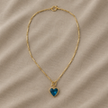 Blue Sapphire Heart Pendant Necklace
