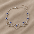 Heart and Butterfly Silver Anklet
