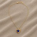 Double Heart Sapphire Pendant Necklace