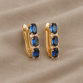 Princess Cut Sapphire Drop Earrings