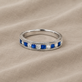 Minimalist Blue Zirconia Silver Ring