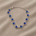 Heart-Shaped Blue Chain Bracelet