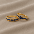 Sapphire Stacking Gold Ring Set