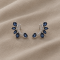 Timeless Sapphire Floral Stud Earrings