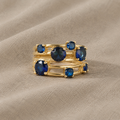 Layered Blue Sapphire Gold Ring