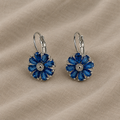 Sunflower Zirconia Silver Earrings