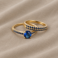 Minimalist Blue Zirconia Ring Set
