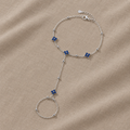 Blue Clover Finger Chain Bracelet