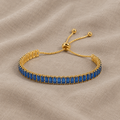 Adjustable Blue Crystal Tennis Bracelet
