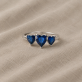 Heart-Shaped Zirconia Silver Ring