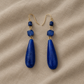 Teardrop Sapphire Gold Earrings