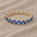 Geometric Sapphire Gold Bracelet