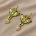 Antique Butterfly Enamel Earrings