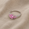 Shiny Pink Synthetic Zircon Ring
