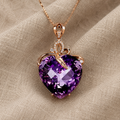 Heart-Shaped Amethyst Pendant Necklace
