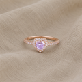 Pink Heart Cubic Zirconia Ring