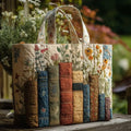 Artfully Embroidered Backpack - Books and Flowers