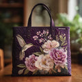 Embroidered master bag - hummingbird and orchids