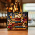 Shopping Bag - Floral Pattern and Books
