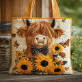 Embroidered backpack - East Finnish cow with sunflowers