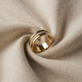Double Ring with Cubic Zirconia