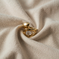 Timeless gold teardrop zircon ring