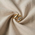 Gold Drop Cubic Zirconia Ring in Timeless Design