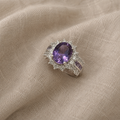 Amethyst Twilight Crown Ring | White Gold
