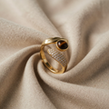 Open snake ring with zircon
