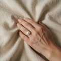 Duo Pearl Adjustable Ring with Double Pearl Centre