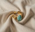 Elegant amazonite blue ring