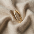 Gold Ring with Zirconia Setting