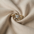Delicate Crystal Heart Ring with Central Heart Stone