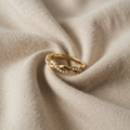 Elegant recycled gold ring with pearl