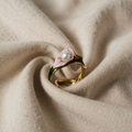 Pearl Petal Reversible Open Adjustable Ring