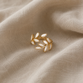 Botanical Opal Leaf Ring