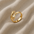 Gold-coloured Ring with open hand motif