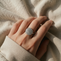 Halo Ring in Crystal Cluster Style