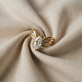 Gold-Plated Ring with Crown Stones