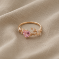 Flower Heart - Earring and Ring Set | Gold