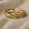 Gold-coloured Ring with organic texture