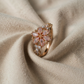 Gold Ring with rose pattern