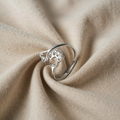 Handmade ring with footprint and heart – adjustable, made of 925 sterling silver